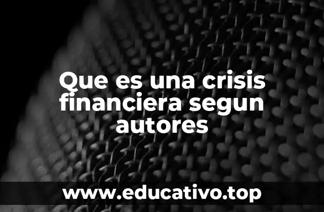 Que es una crisis financiera segun autores