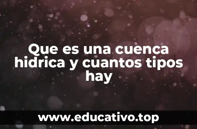 Que es una cuenca hidrica y cuantos tipos hay