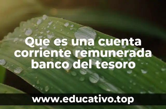 Que es una cuenta corriente remunerada banco del tesoro