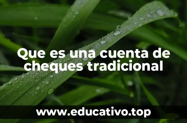 Que es una cuenta de cheques tradicional