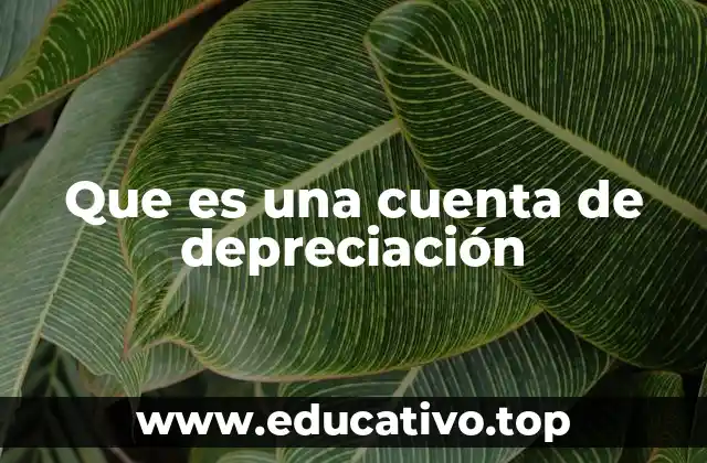 Que es una cuenta de depreciación