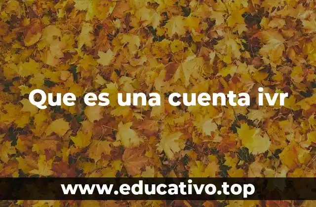 Que es una cuenta ivr