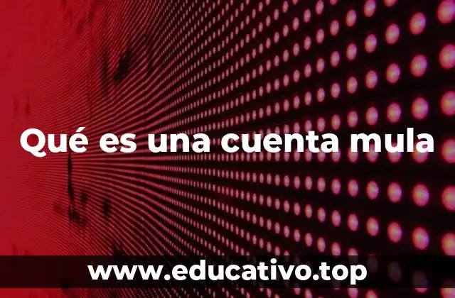 Qué es una cuenta mula