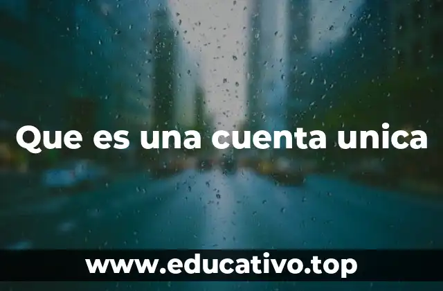 Que es una cuenta unica