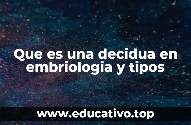 Que es una decidua en embriologia y tipos