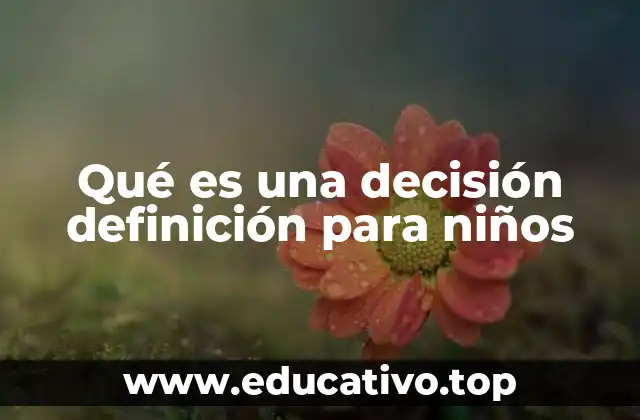 Qué es una decisión definición para niños