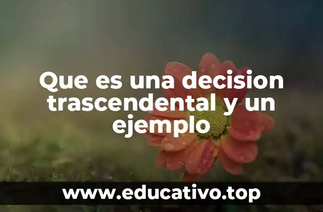 Que es una decision trascendental y un ejemplo