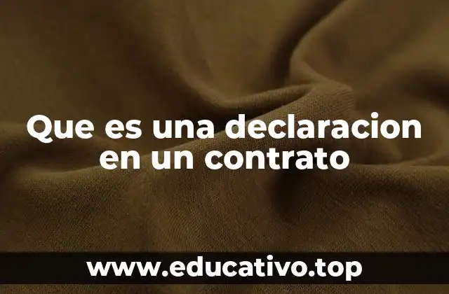 Que es una declaracion en un contrato