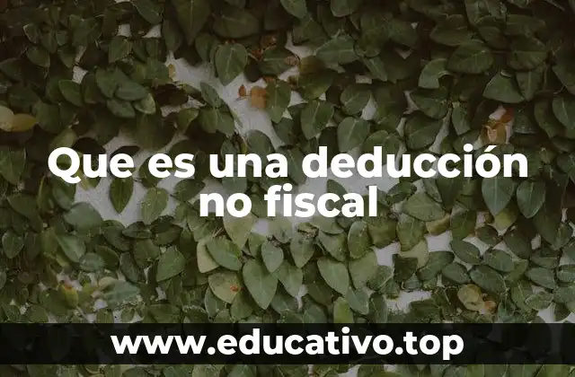Que es una deducción no fiscal