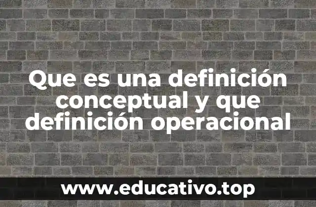 Que es una definición conceptual y que definición operacional