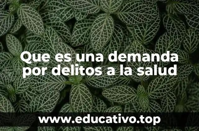 Que es una demanda por delitos a la salud