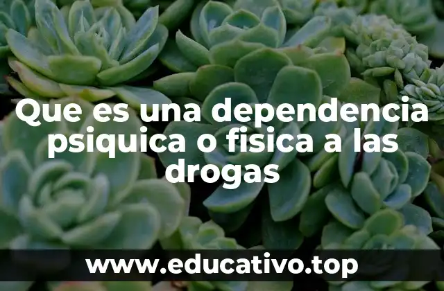 Que es una dependencia psiquica o fisica a las drogas