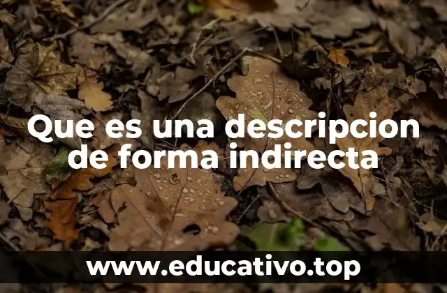 Que es una descripcion de forma indirecta