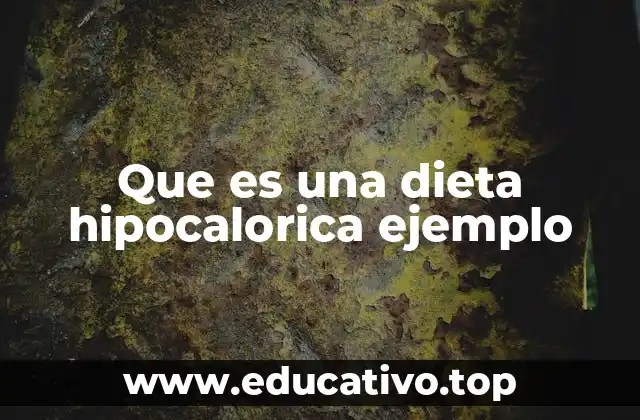 Que es una dieta hipocalorica ejemplo