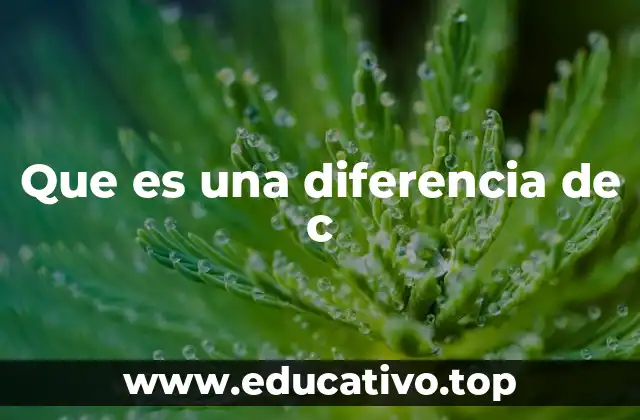 Que es una diferencia de c