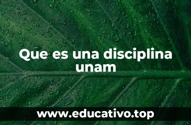 Que es una disciplina unam