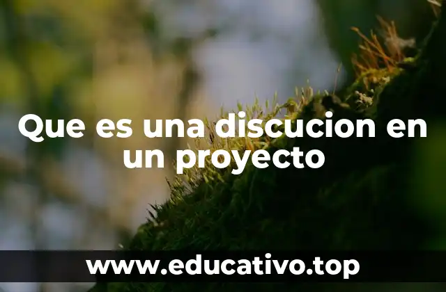 Que es una discucion en un proyecto