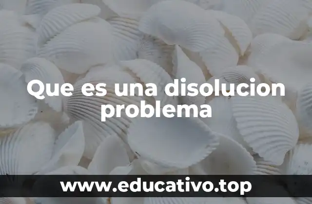 Que es una disolucion problema