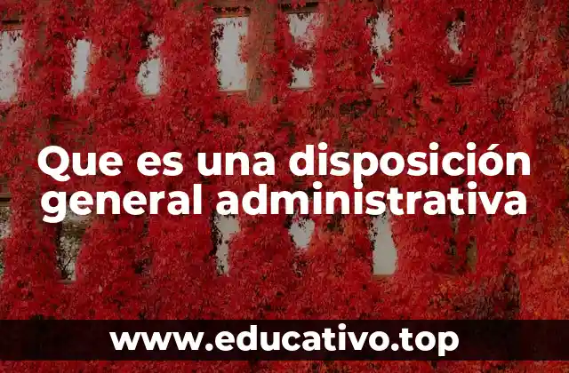 Que es una disposición general administrativa