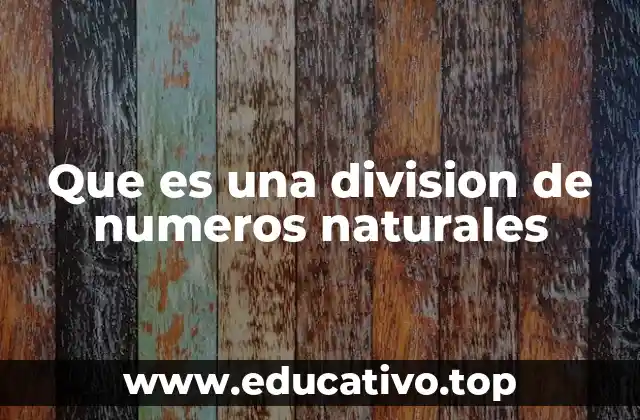 Que es una division de numeros naturales
