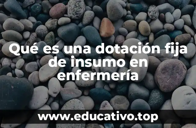 Qué es una dotación fija de insumo en enfermería