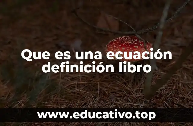 Que es una ecuación definición libro