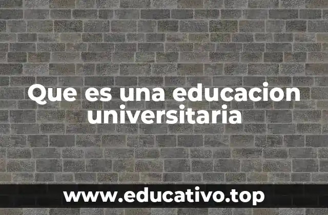 Que es una educacion universitaria