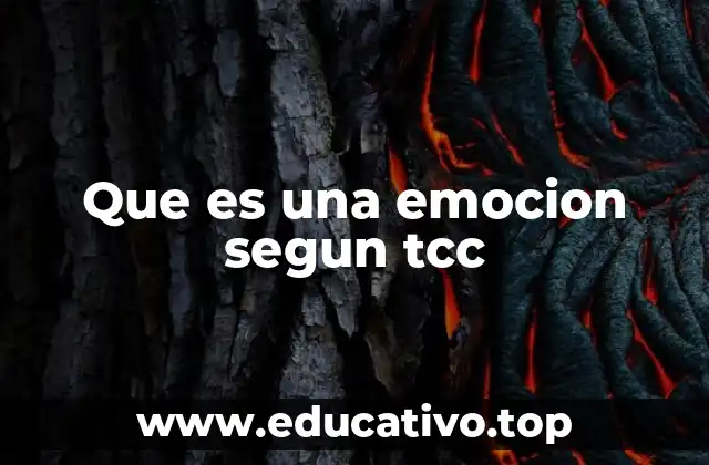 Que es una emocion segun tcc