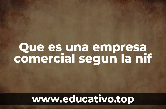 Que es una empresa comercial segun la nif
