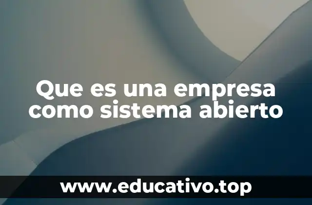 Que es una empresa como sistema abierto