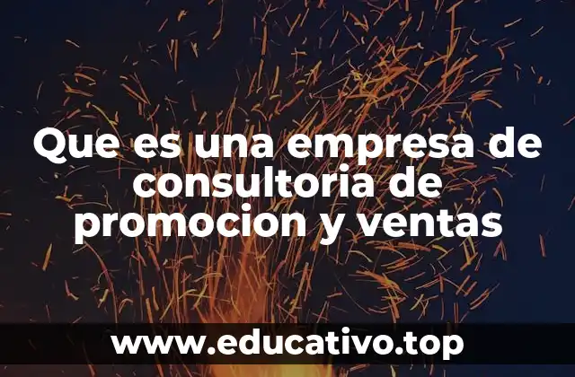 Que es una empresa de consultoria de promocion y ventas