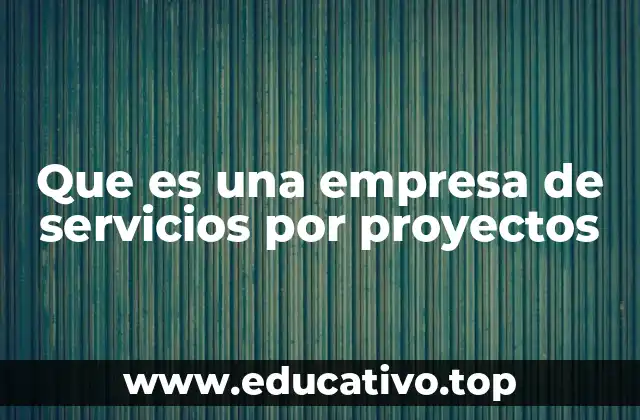 Que es una empresa de servicios por proyectos