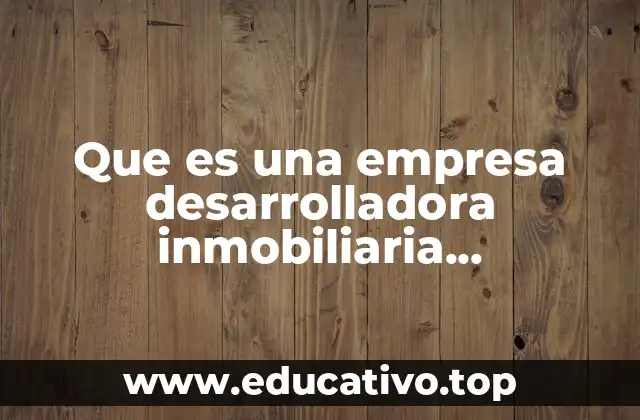 Que es una empresa desarrolladora inmobiliaria institucional