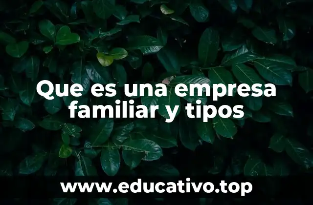 Que es una empresa familiar y tipos