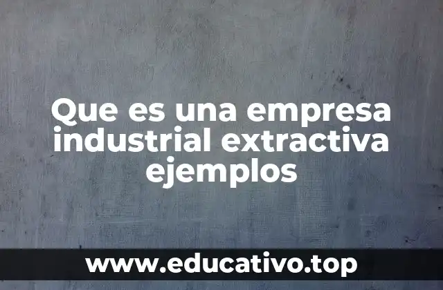 Que es una empresa industrial extractiva ejemplos