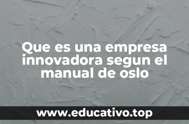 Que es una empresa innovadora segun el manual de oslo
