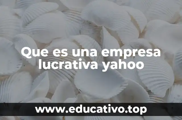 Que es una empresa lucrativa yahoo