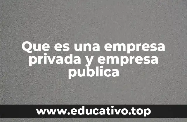 Que es una empresa privada y empresa publica