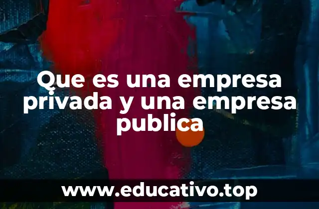 Que es una empresa privada y una empresa publica