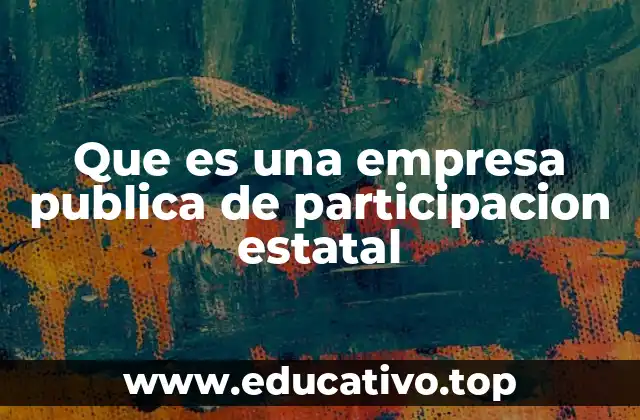 Que es una empresa publica de participacion estatal