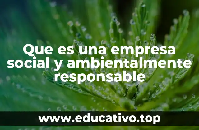 Que es una empresa social y ambientalmente responsable