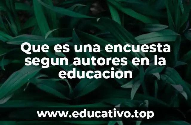 Que es una encuesta segun autores en la educacion