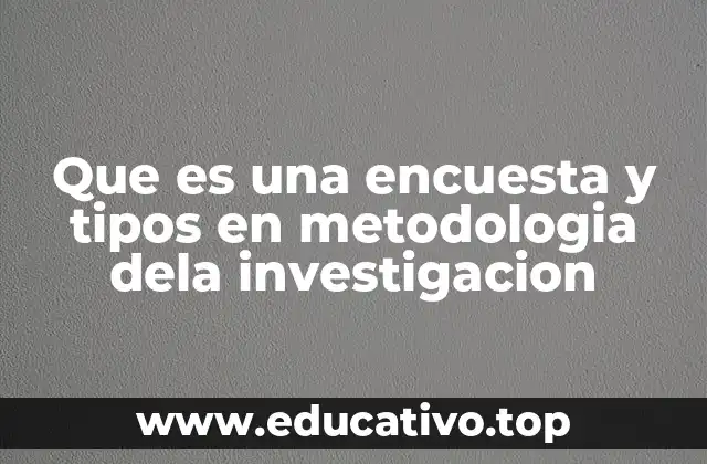 Que es una encuesta y tipos en metodologia dela investigacion