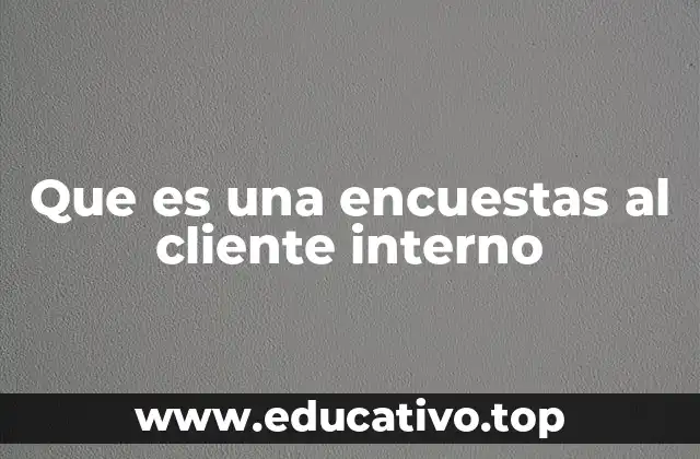 Que es una encuestas al cliente interno