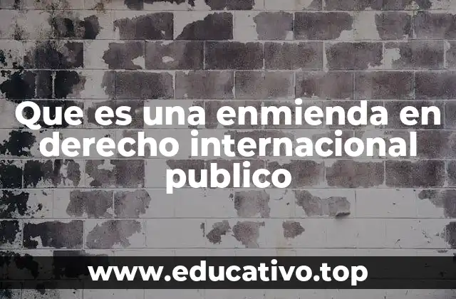 Que es una enmienda en derecho internacional publico