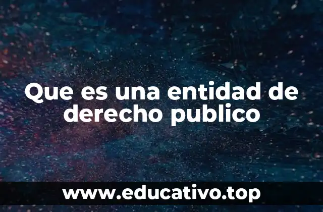 Que es una entidad de derecho publico