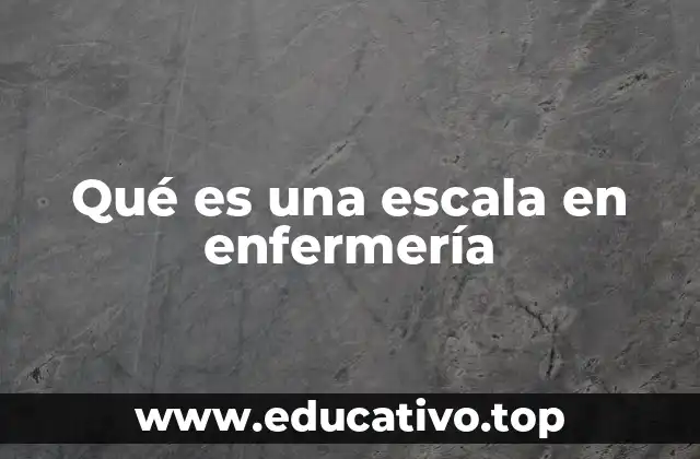 Qué es una escala en enfermería