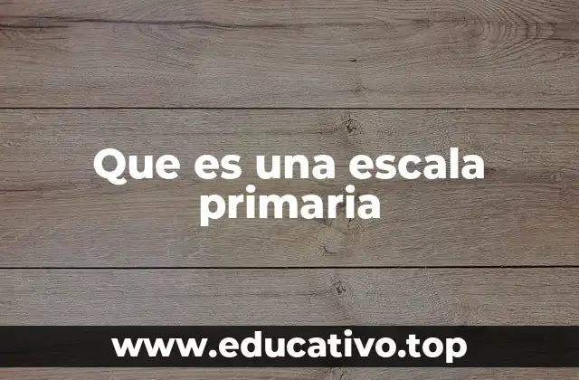 Que es una escala primaria