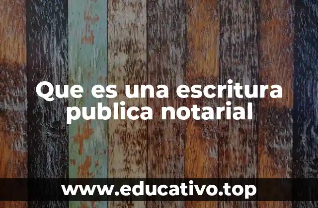 Que es una escritura publica notarial
