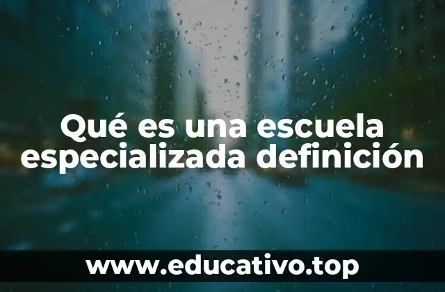 Qué es una escuela especializada definición